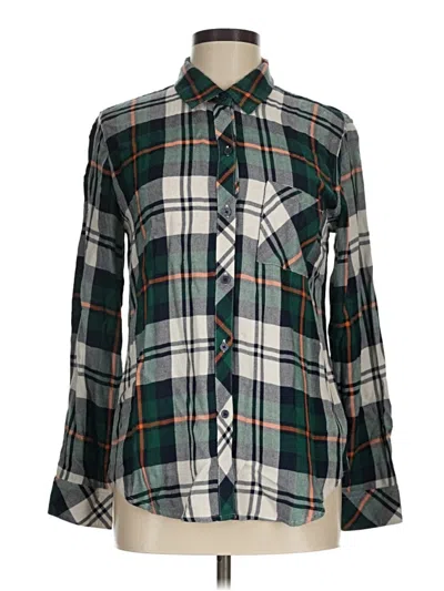 Pre-owned Rails Long Sleeve Button Down Shirt In Green