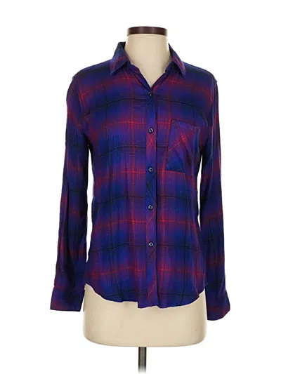 Pre-owned Rails Long Sleeve Button Down Shirt In Purple
