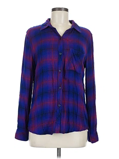 Pre-owned Rails Long Sleeve Button Down Shirt In Purple