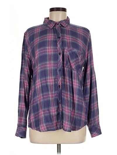Pre-owned Rails Long Sleeve Button Down Shirt In Purple