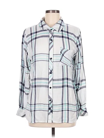 Pre-owned Rails Long Sleeve Button Down Shirt In Silver