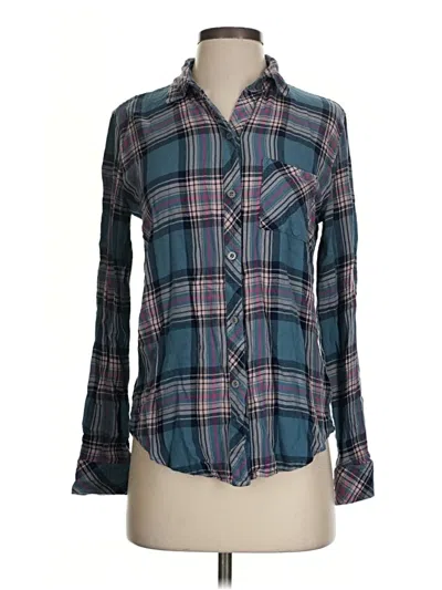 Pre-owned Rails Long Sleeve Button Down Shirt In Teal