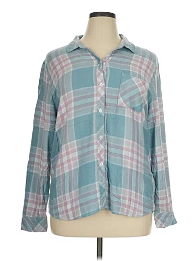 Pre-owned Rails Long Sleeve Button Down Shirt In Teal