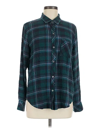 Pre-owned Rails Long Sleeve Button Down Shirt In Teal