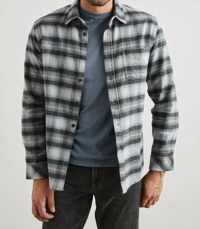Rails Long Sleeve Forrest Shirt In Charcoal Heather Yucca In Blue