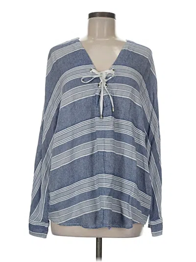 Pre-owned Rails Long Sleeve Henley Shirt In Blue