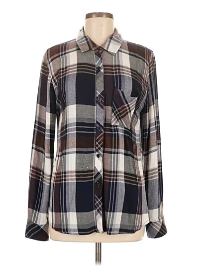 Pre-owned Rails Long Sleeve Henley Shirt In Gray