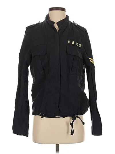 Pre-owned Rails Long Sleeve Top Black Collared Neckline Tops