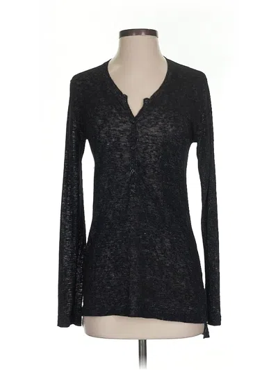 Pre-owned Rails Long Sleeve Top Black V Neck Tops