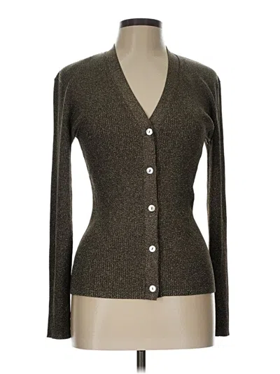 Pre-owned Rails Long Sleeve Top Brown Plunge Neckline Tops