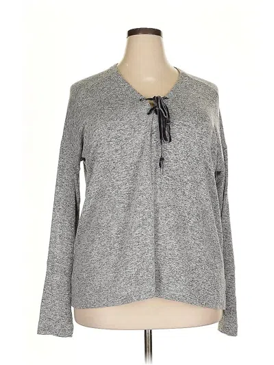 Pre-owned Rails Long Sleeve Top Gray Keyhole Neckline Tops