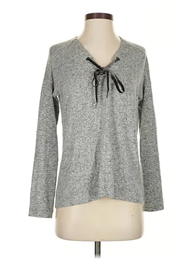 Pre-owned Rails Long Sleeve Top Gray Keyhole Neckline Tops