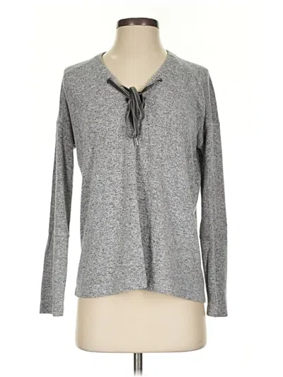 Pre-owned Rails Long Sleeve Top Gray Keyhole Neckline Tops