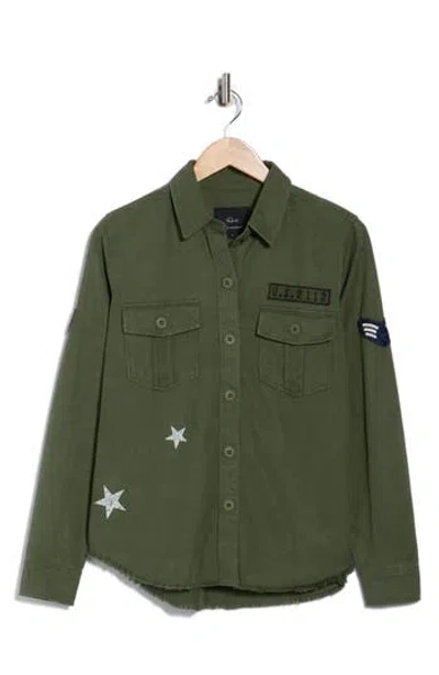 Rails Loren Cotton Blend Shirt Jacket In Green