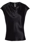 Rails Loretta Draped Satin Top In Black