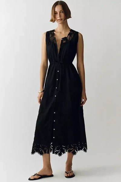 Rails Lorina Cotton Cutwork Maxi Dress In Black