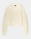 Rails Louise Open Stitch Scallop Sweater In Ivory