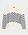 Rails Louise Crochet Sweater In Wave Stripe