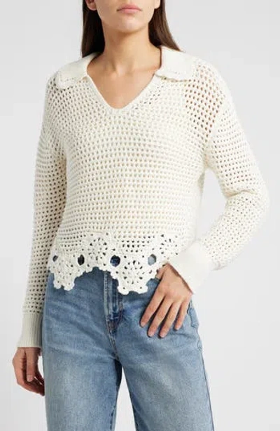 RAILS RAILS LOUISE OPEN STITCH SCALLOP SWEATER