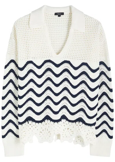 Rails Louise Wavy-intarsia Cotton Jumper In White
