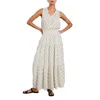 Rails Loulou Diamond Print Sleeveless Linen Blend Maxi Dress In White