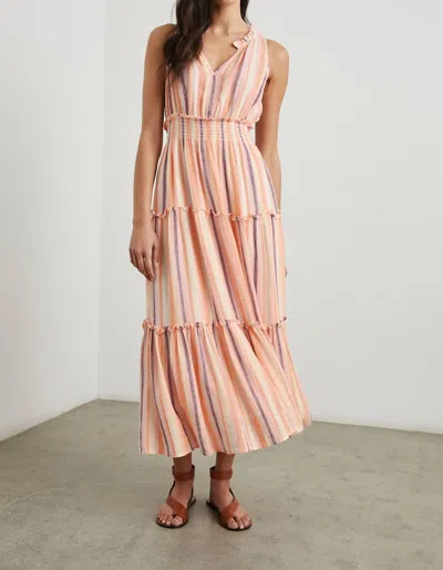 Rails Loulou Maxi Dress In Papaya Stripe In Pink