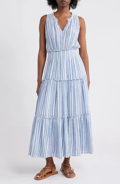 RAILS RAILS LOULOU STRIPE SLEEVELESS LINEN BLEND MAXI DRESS