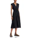 Rails Lucia Tiered Cotton Blend Midi Dress In Black Eyelet