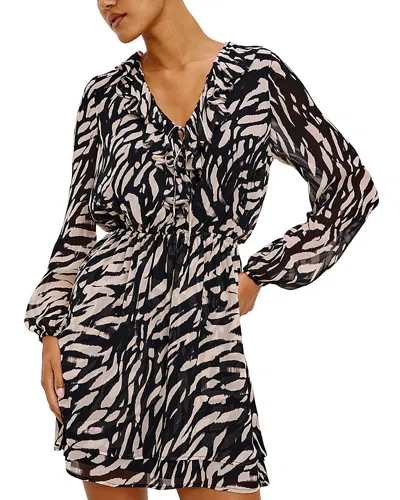 Rails Lucresia Ruffled Tie Neck Dress In Gray