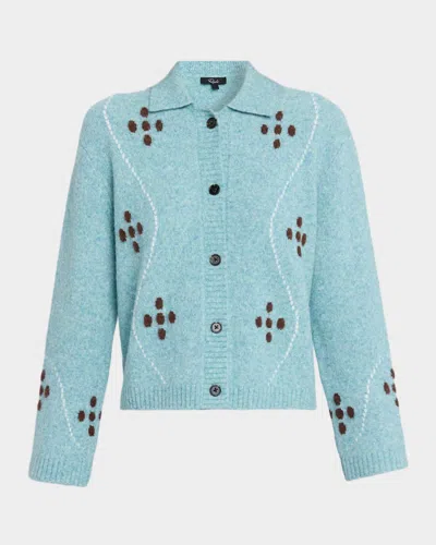 Rails Luisa Collared Wool-blend Cardigan In Blue