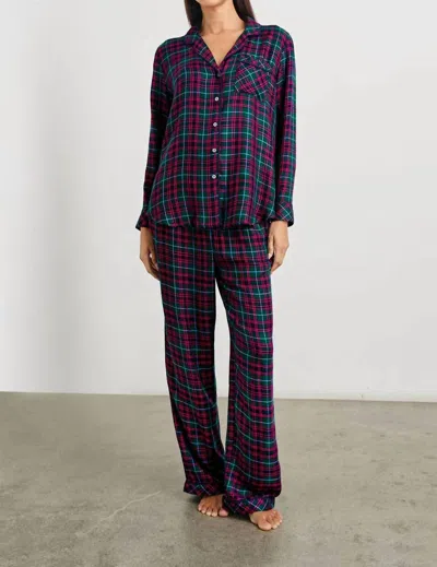 Rails Luna Plaid Pajama Set In Evergreen Fuschia Ice In Multi