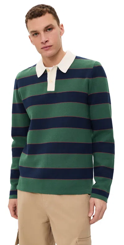 Rails Luther Polo Tartan Border Stripe In Multi