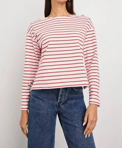 Rails Macy Long Sleeve Top In Cherry Stripe In Red
