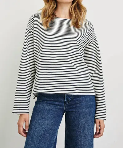 Rails Macy Stripe Long Sleeve Top In Ivory Navy