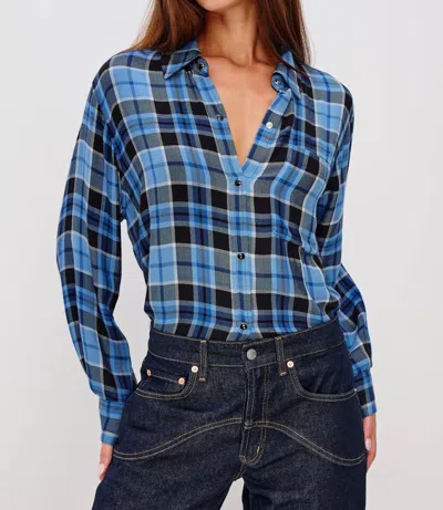 Rails Malin Long Sleeve Button Down Shirt In Midnight Blue White In Multi