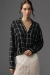 Rails Malin Plaid Jacket Top In Black