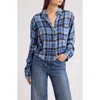 Rails Malin Windowpane Plaid Snap-up Shirt In Blue