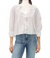 Rails Mare Ruffle Cotton Button-up Top In Gray