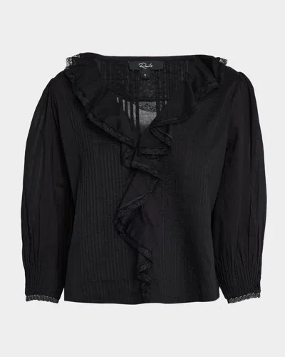 RAILS MARE RUFFLE COTTON BLOUSE