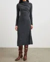 Rails Margaret Gathered Jersey Midi Dress In Gray