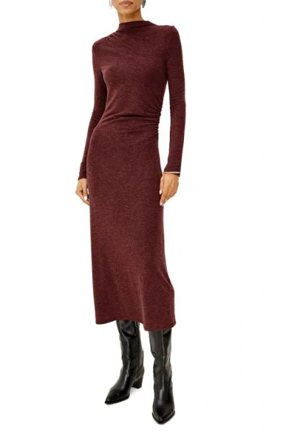 Rails Margaret Mock Neck Jersey Midi Dress In Burgundy