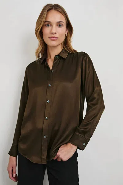 Rails Maria Button Down Shirt In Dark Moss In Brown