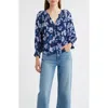 Rails Mariah Floral Smocked Button-up Peasant Top In Multi