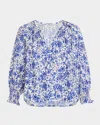 Rails Mariah Floral Smocked Button-up Peasant Top