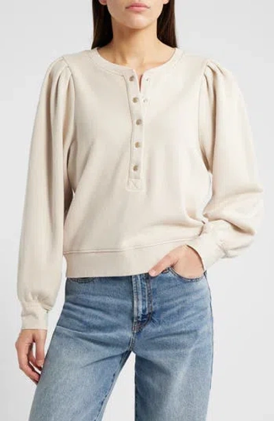 Rails Mariana Cotton French Terry Henley Sweatshirt In Neutral