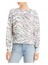 Rails Marlo Womens Animal Print Side Zippers Sweatshirt In Multi