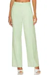 Rails Marnie High Waist Wide Leg Linen Blend Pants In Blue