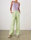 Rails Marnie High Waist Wide Leg Linen Blend Pants In Green