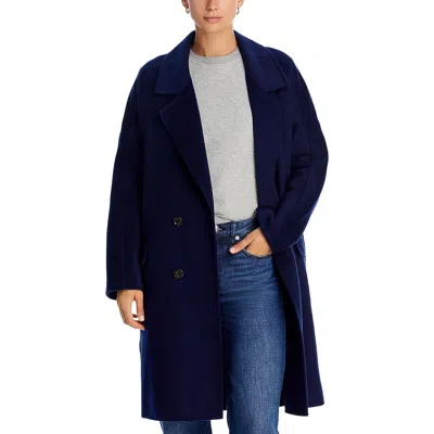 Rails Marta Womens V-neck 2button Closure Long Coat In Blue