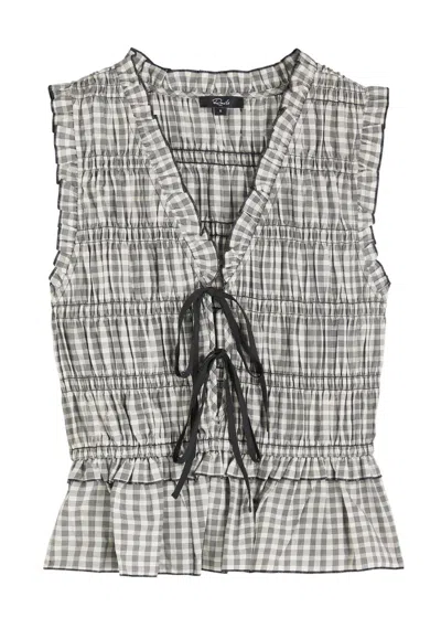 RAILS RAILS MARTINE GINGHAM COTTON-BLEND TOP